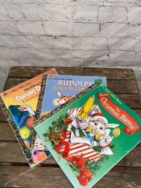 Vintage Little Golden Books Christmas Bundle of 3